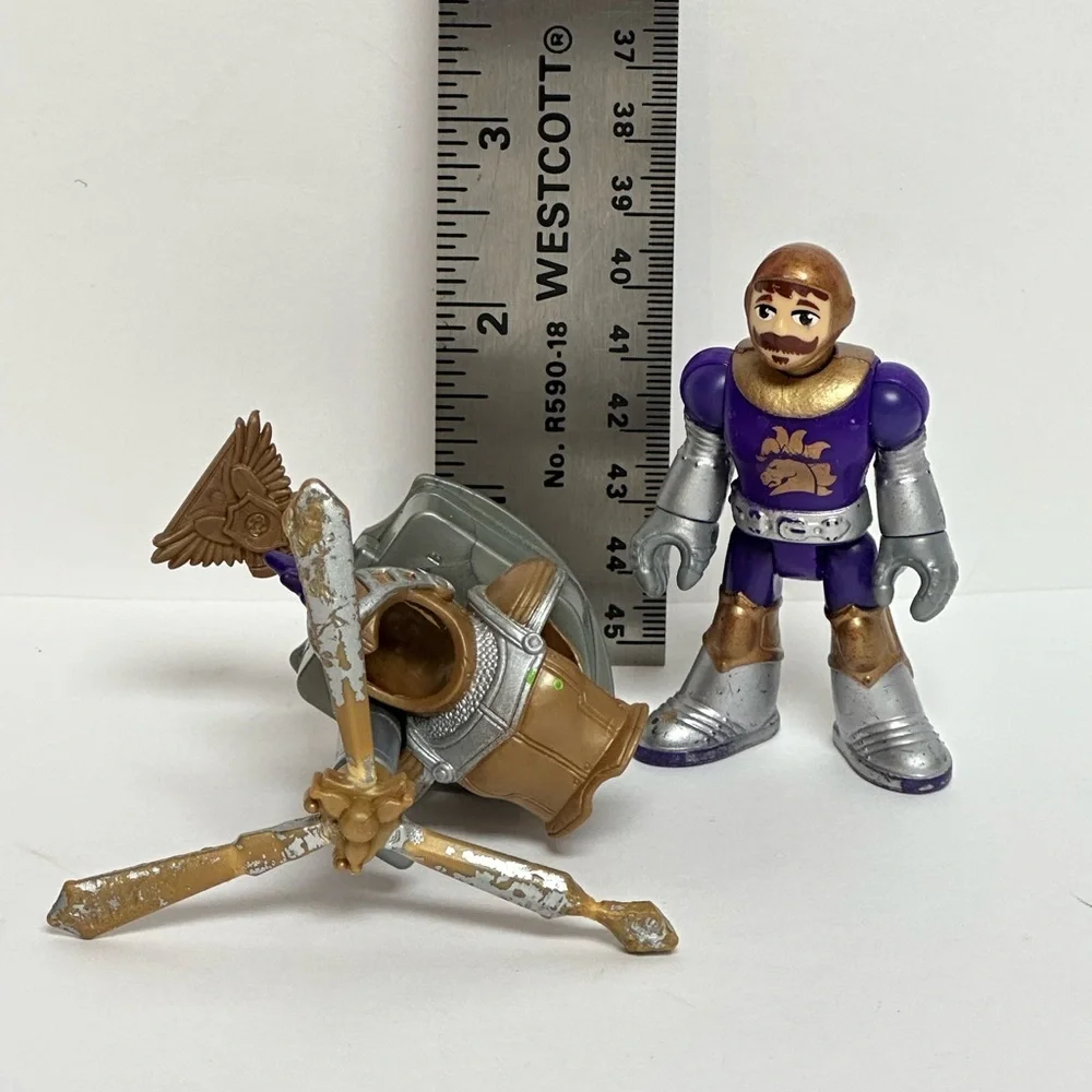 Imaginext SIR PETER THE KNIGHT Figure Tri Sword Armor Weapon 2012 Fisher Price